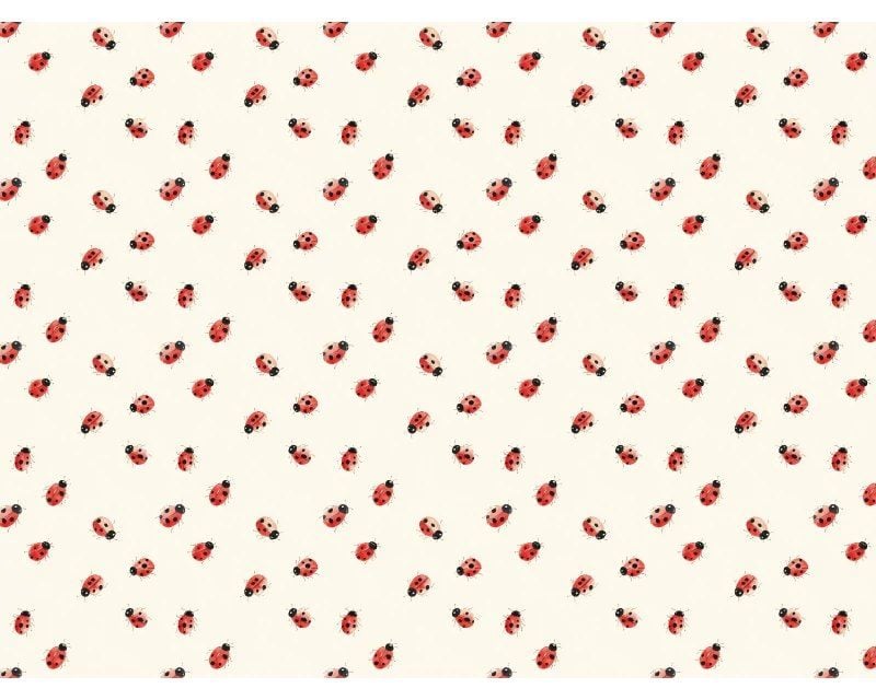3 Metre pre cut length - 80/20 Polycotton &ndash; [DESIGN 79 scattered ladybirds] &ndash; 112cm Wide
