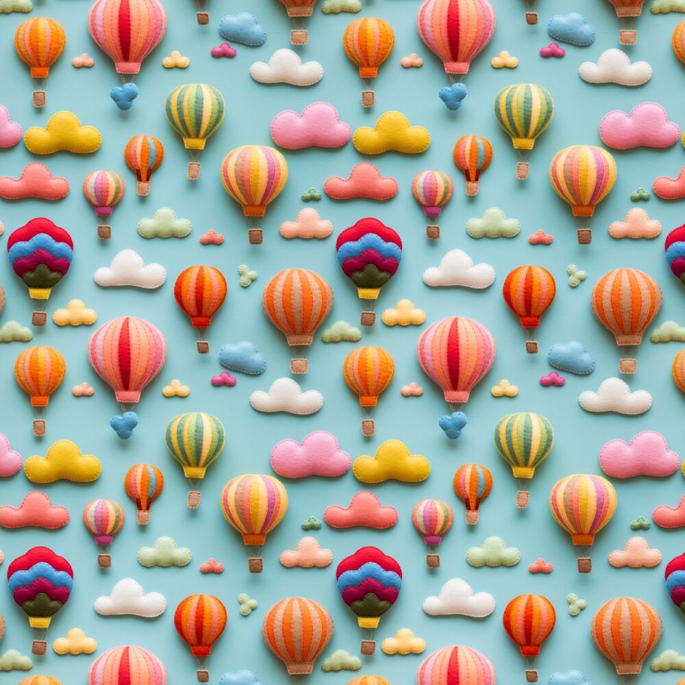 3m Pre-Cut 100% Cotton Fabric &ndash; [3D effect hot air balloons] &ndash; 140cm Wide
