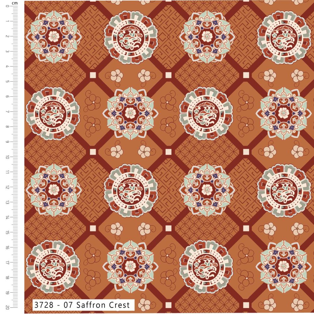 3m Pre-Cut 100% Cotton Fabric &ndash; [Saffron crest by Craft Cotton Co'] &ndash; 114cm Wide