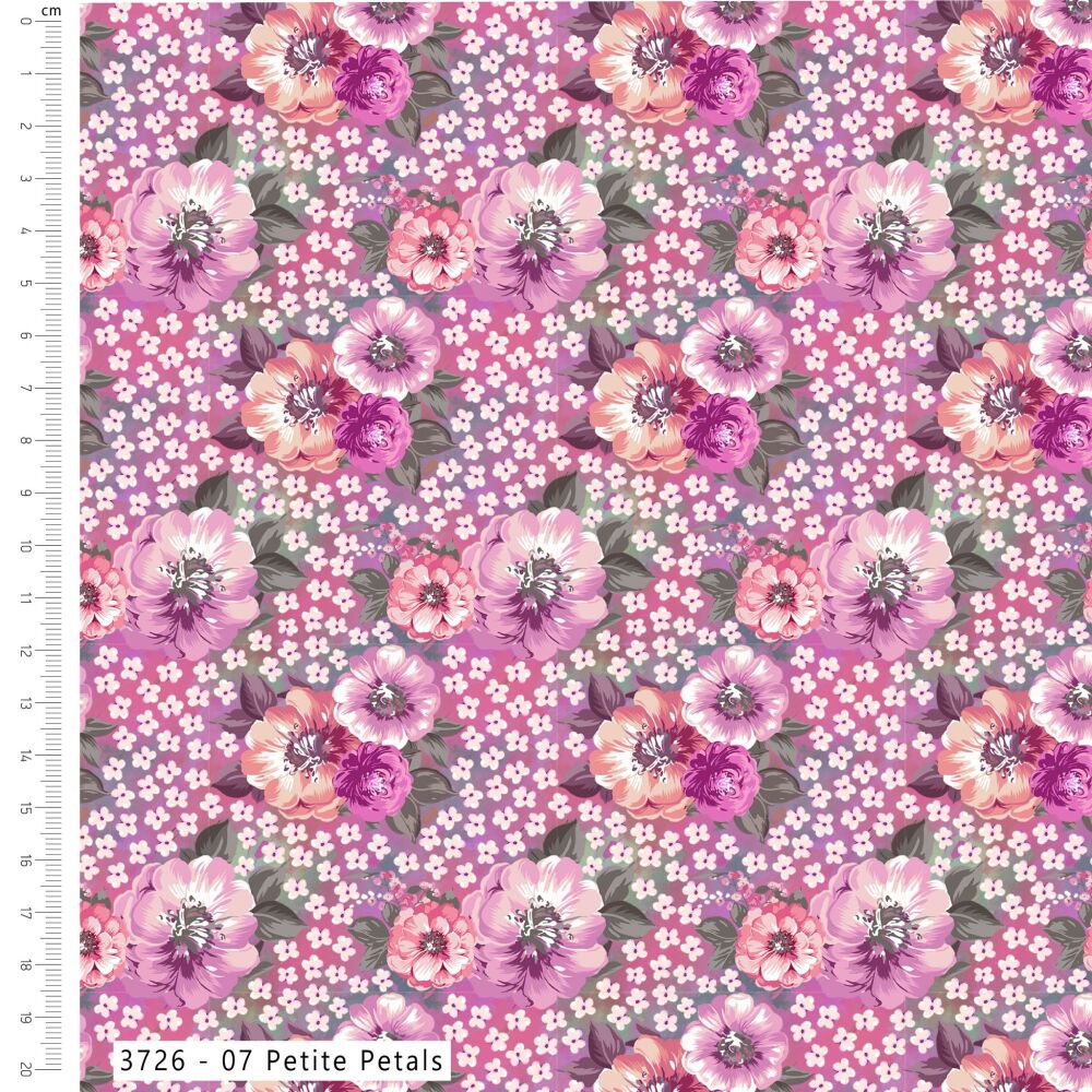 3m Pre-Cut 100% Cotton Fabric &ndash; [Pastel petals by Craft Cotton Co'] &ndash; 114cm Wide