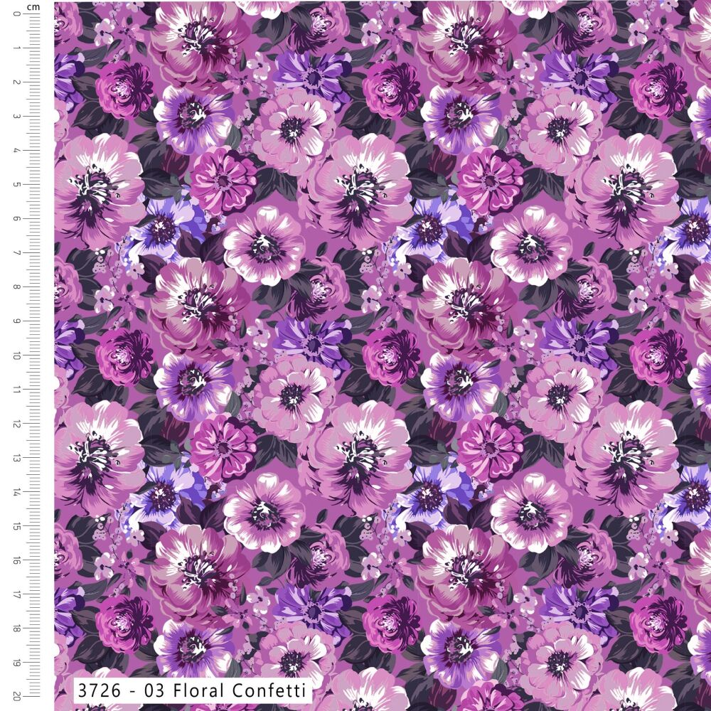 3m Pre-Cut 100% Cotton Fabric &ndash; [Floral confetti by Craft Cotton Co'] &ndash; 114cm Wide