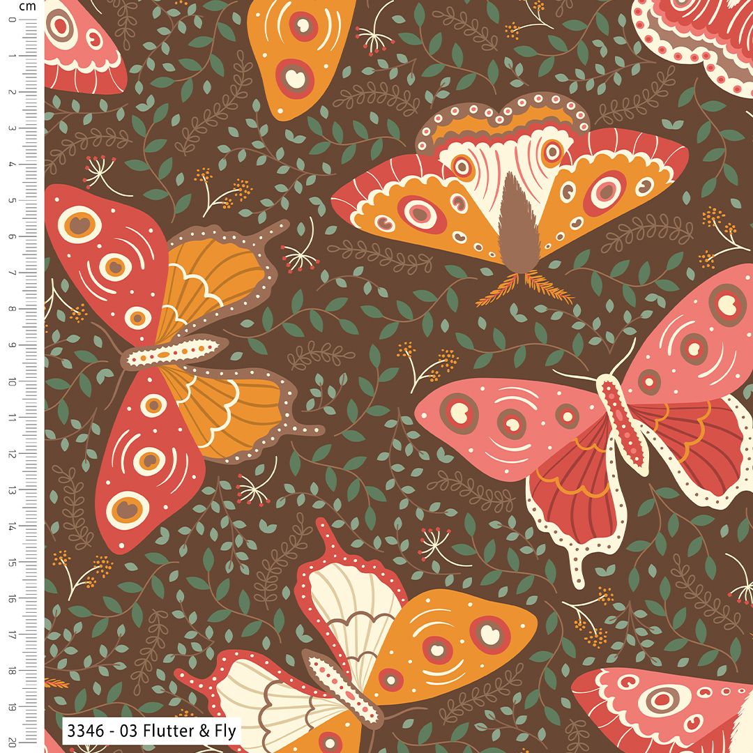 3m Pre-Cut 100% Cotton Fabric &ndash; [Butterfly dreams by Craft Cotton Co'] &ndash; 114cm Wide