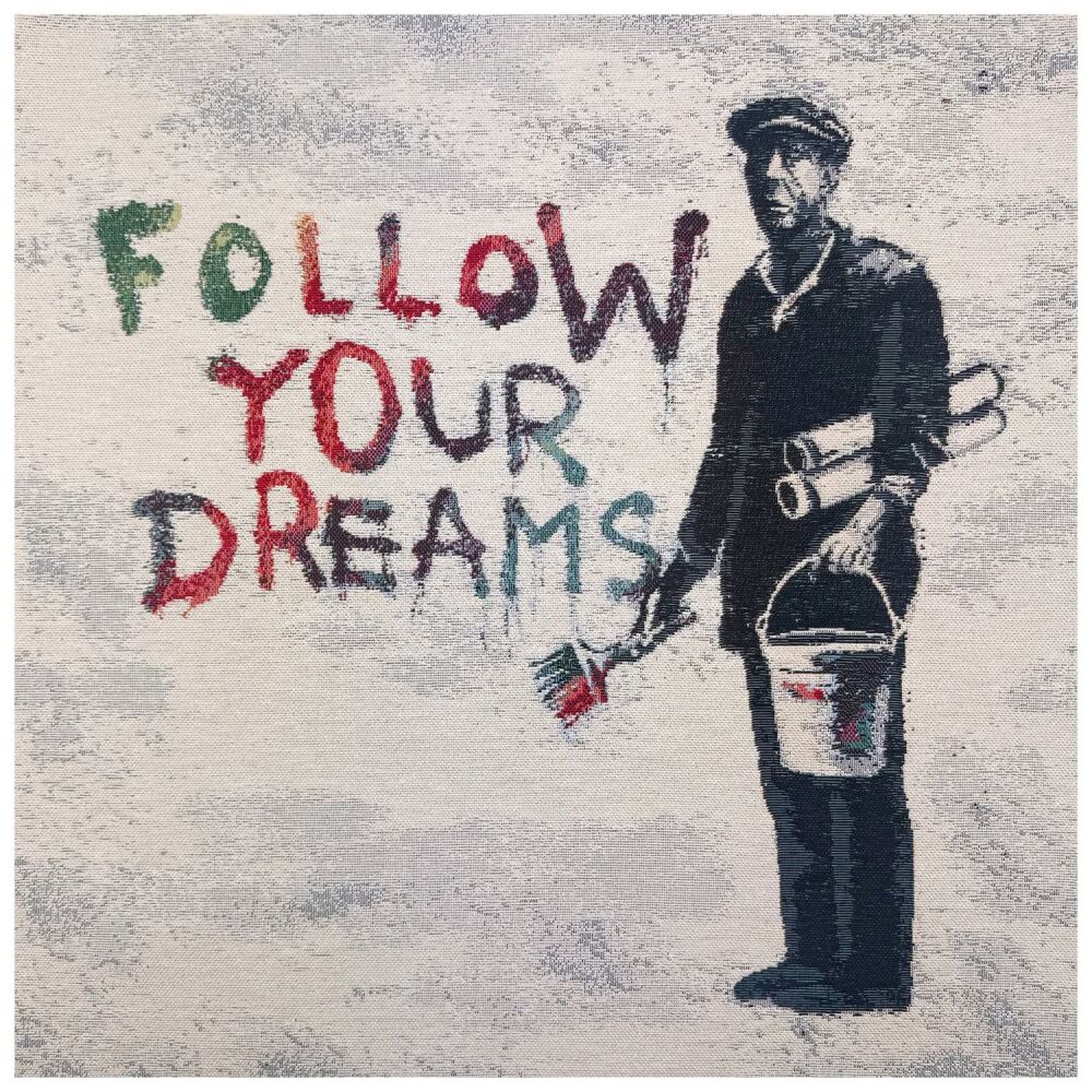 Banksy Follow your Dream Tapestry Panel For Cushions etc