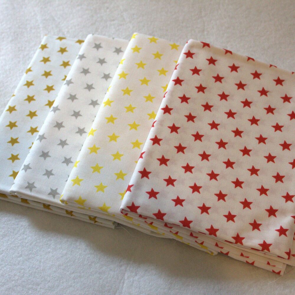 Crafty cotton - 4x half metres star print bundle 54" wide