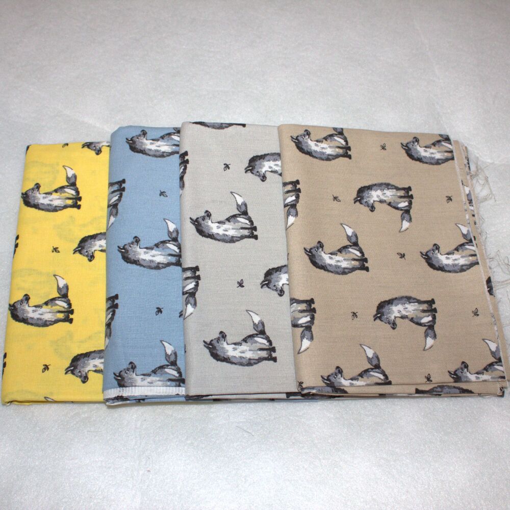 Chatham Glyn life style cotton - 4x half metres fox bundle 54" wide