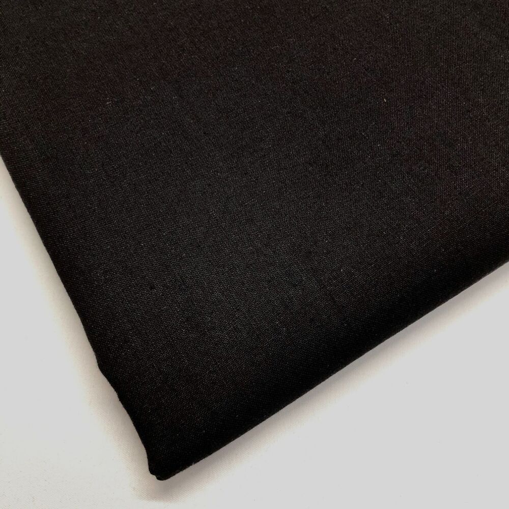 Plain Lifestyle Cotton Fabric &ndash; [BLACK] | 100% Cotton | 150cm Wide | OEKO TEX