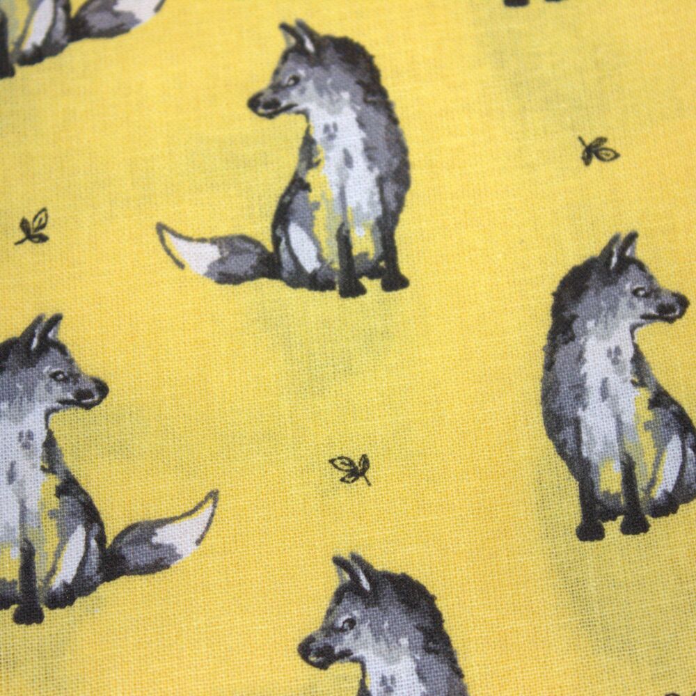 3m Pre-Cut 100% Cotton Fabric &ndash; [Shabby Fox yellow] &ndash; 140cm Wide
