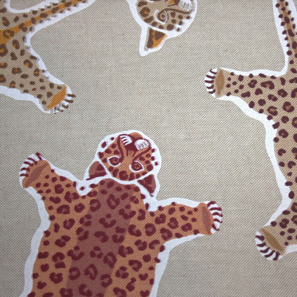 Crafty Linen Fabric - 3 Metre Pre-Cut Length | Linen Look Fabric | 140cm Wide [Leopards]