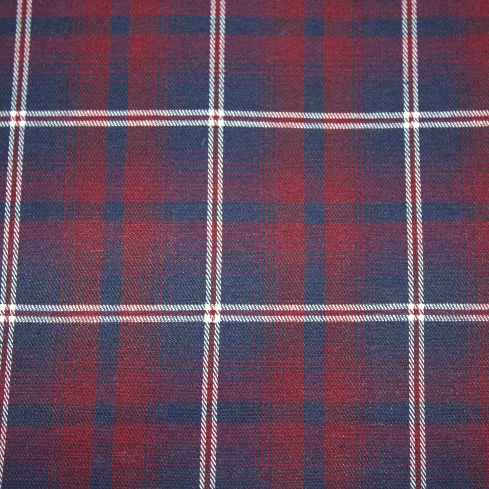 Woven check, 3 METRE PRE CUT length, 54 inch wide Burgundy check