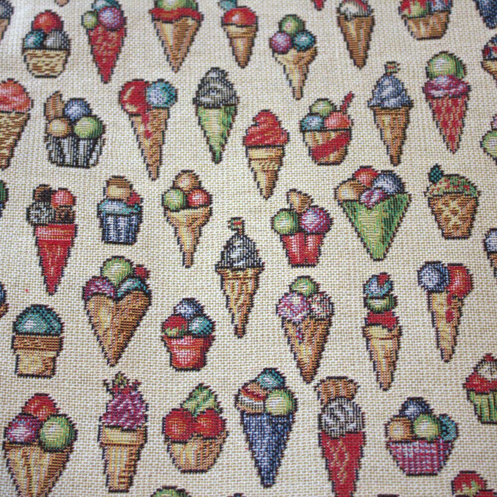 Chatham Glyn Crafty Fabrics Tapestry  Fabric - 3 Metre Pre-Cut Length  140cm Wide [Ice creams]