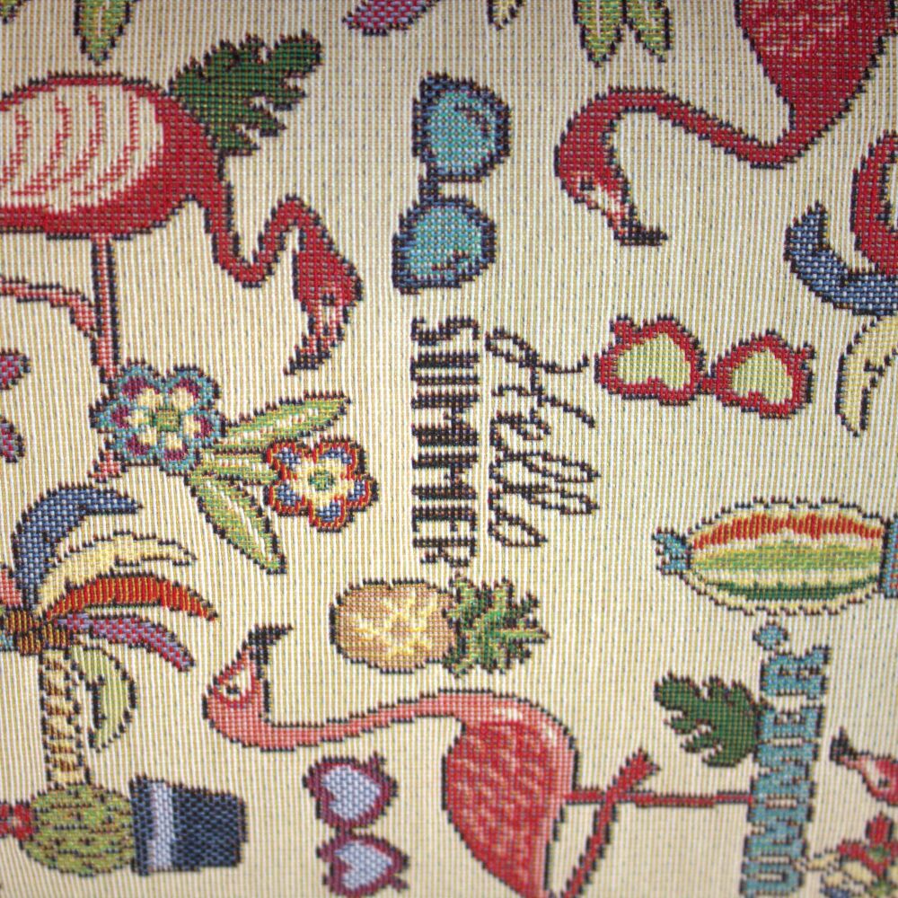 Chatham Glyn Crafty Fabrics Tapestry  Fabric - 3 Metre Pre-Cut Length  140cm Wide [Flamingo, hello summer]