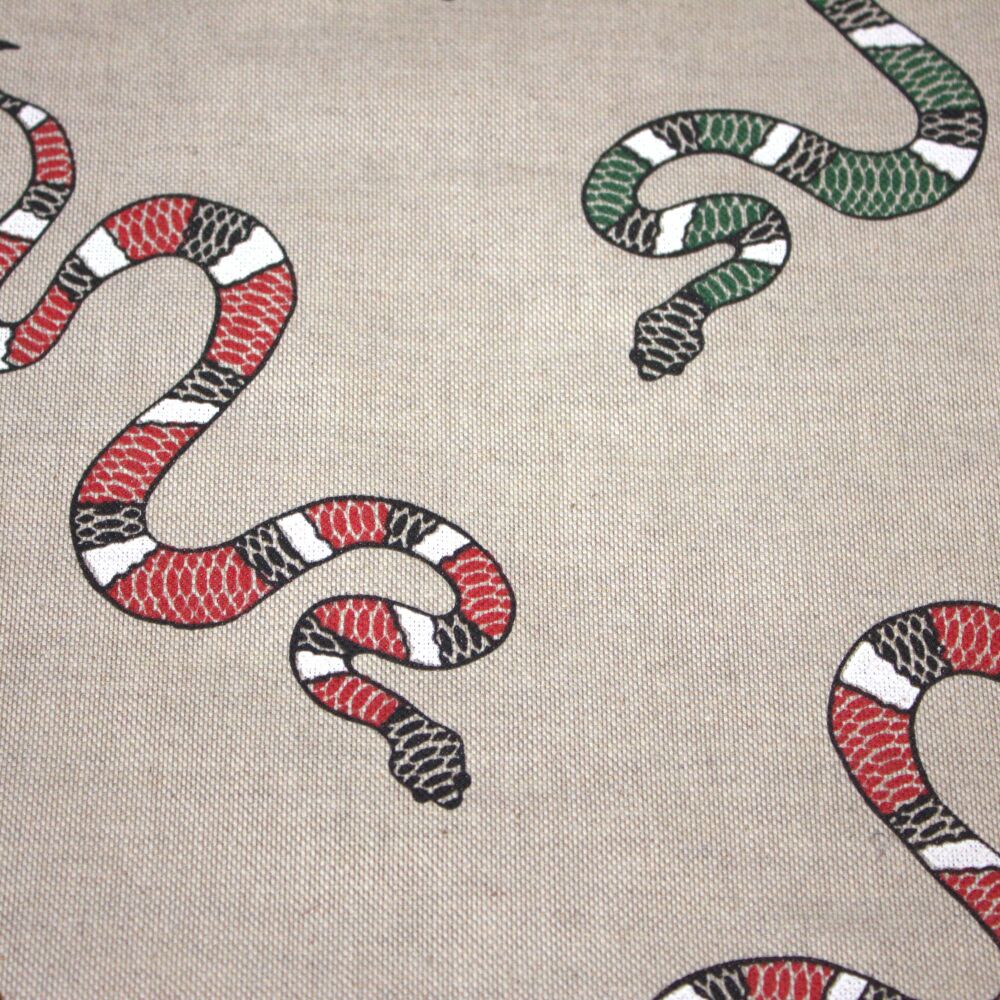 Crafty Linen Fabric - 3 Metre Pre-Cut Length | Linen Look Fabric | 140cm Wide [Snakes]