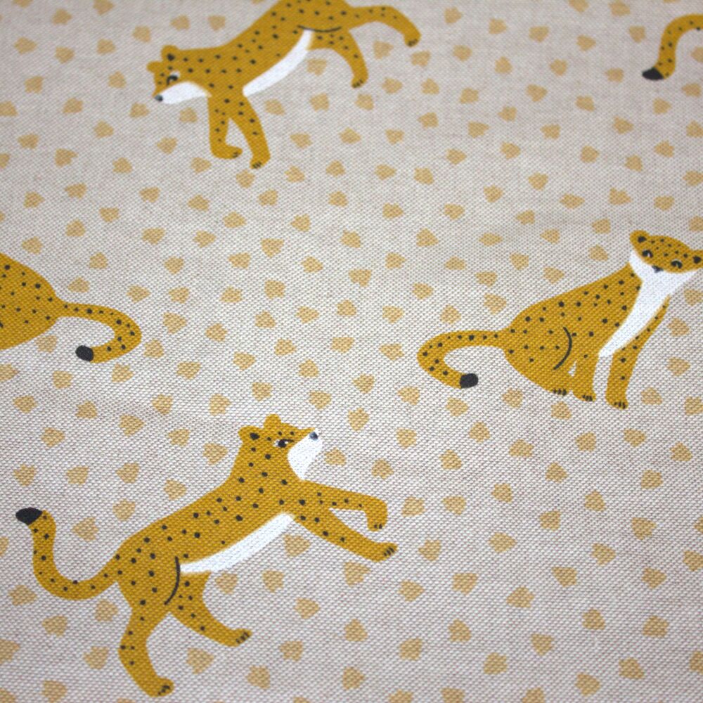Crafty Linen Fabric - 3 Metre Pre-Cut Length | Linen Look Fabric | 140cm Wide [Leopards]