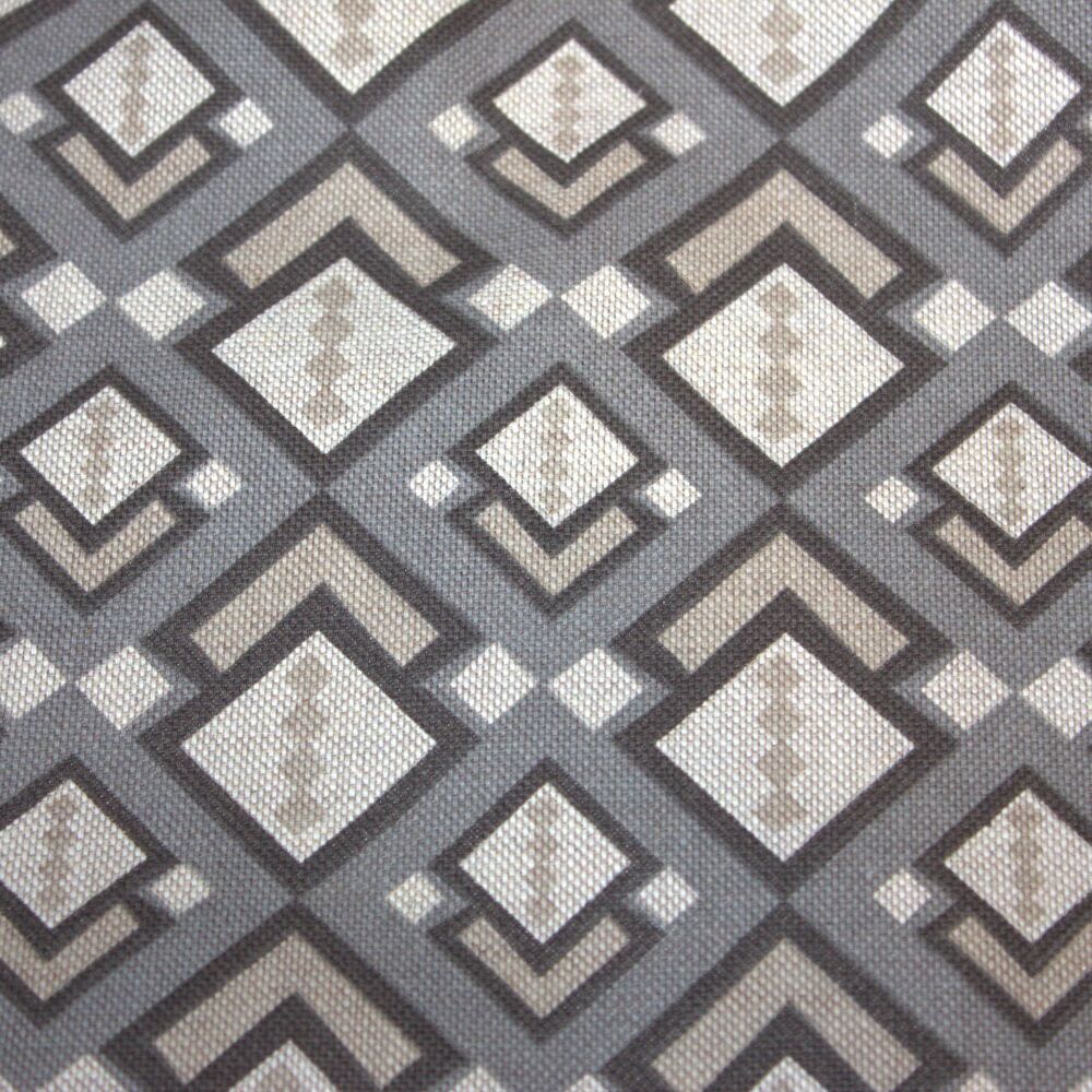 Crafty Linen Fabric - 3 Metre Pre-Cut Length | Linen Look Fabric | 140cm Wide [HMM grey black geometric]