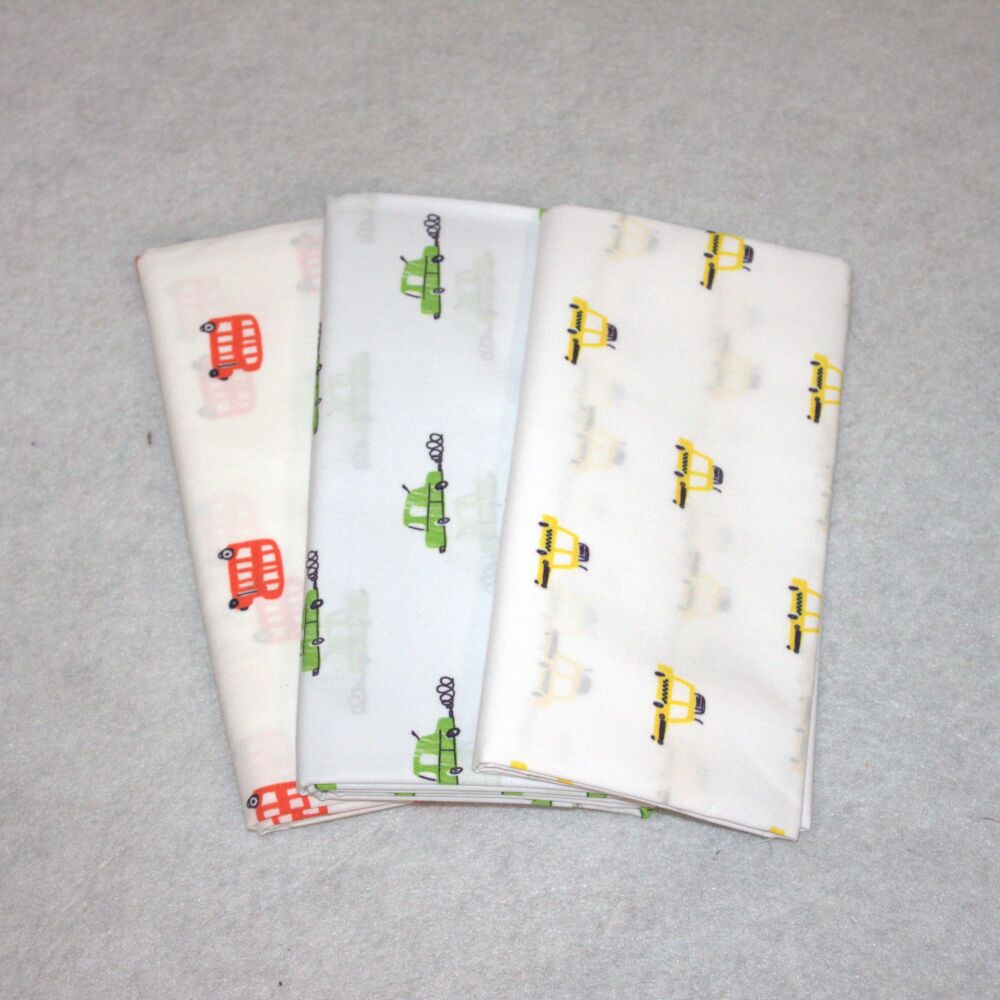 Cars, buses and taxi - 3x half metre bundle 61" wide