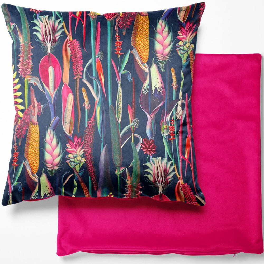 Velvet cushion cover, invisible zip. 18" x 18" [DESIGN 5]