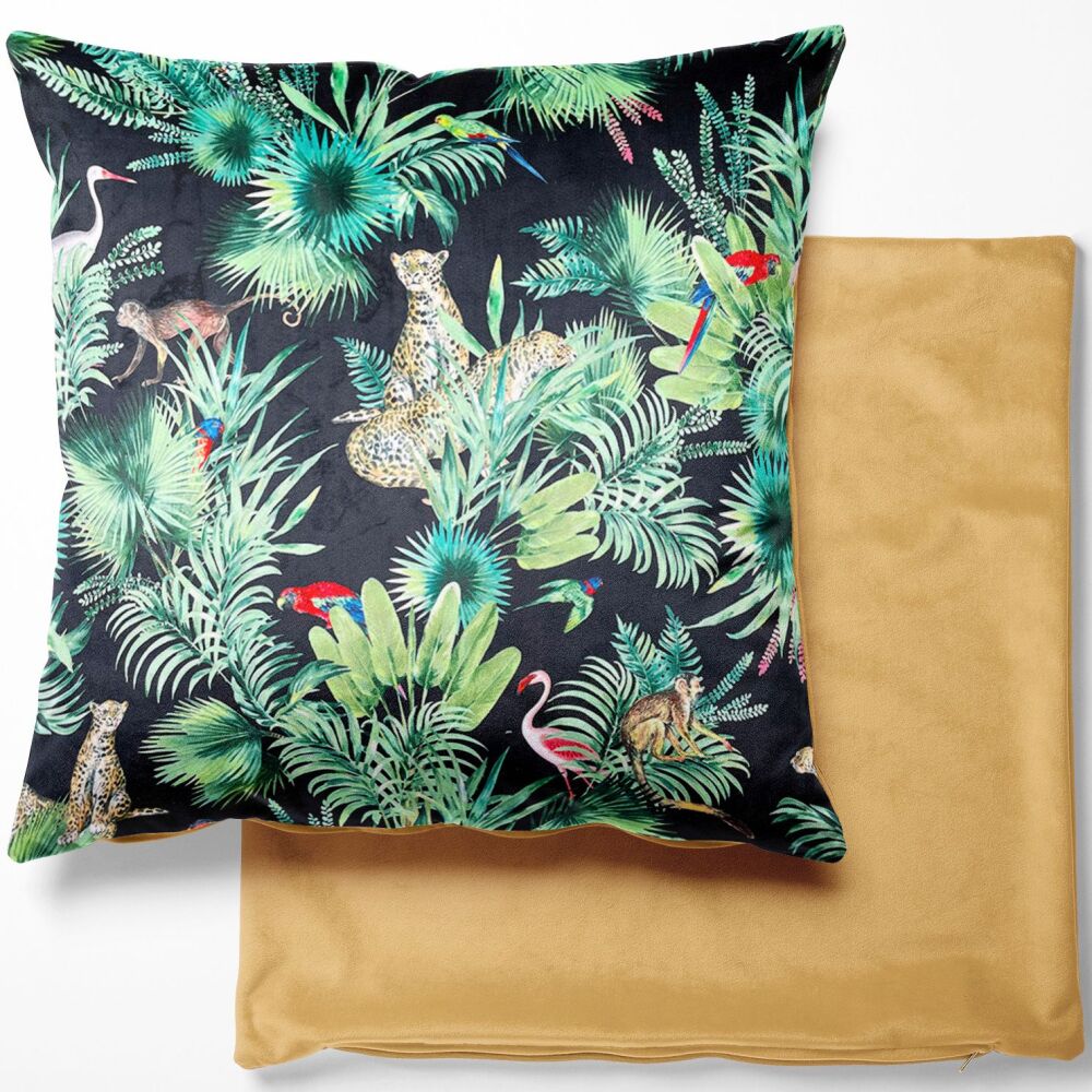 Velvet cushion cover, invisible zip. 18" x 18" [DESIGN 6]