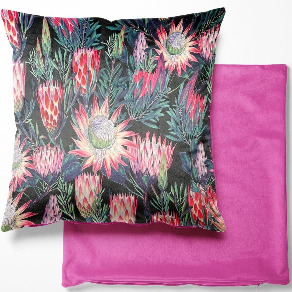 Velvet cushion cover, invisible zip. 18" x 18" [DESIGN 7]