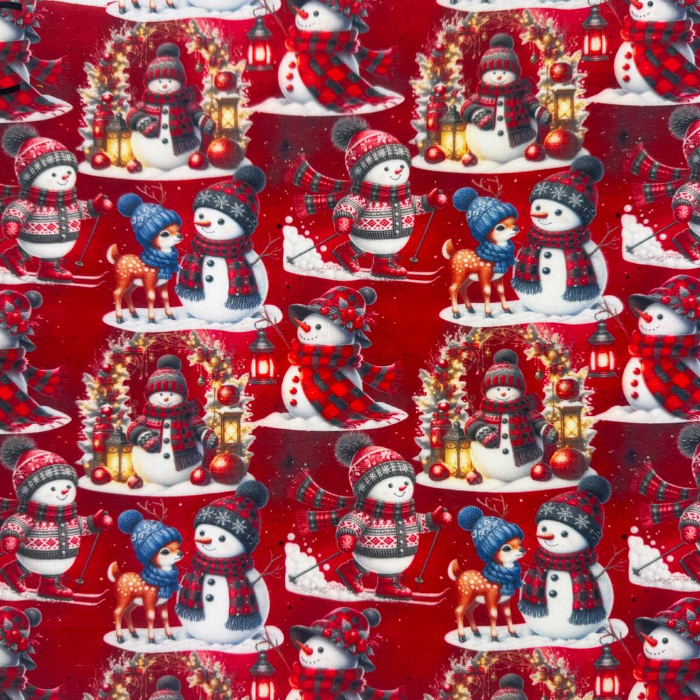 3 Metre pre cut length - 80/20 Polycotton &ndash; [DESIGN 122 Frosty Friends] &ndash; 112cm Wide