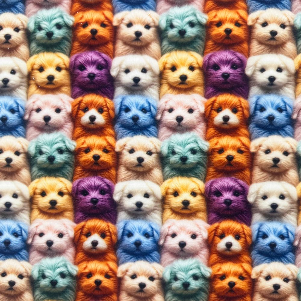 3 Metre pre cut length - 80/20 Polycotton &ndash; [DESIGN 131 3d Dogs] &ndash; 112cm Wide
