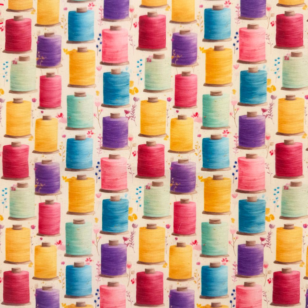 3 Metre pre cut length - 80/20 Polycotton &ndash; [DESIGN 141 Stitchers Meadow] &ndash; 112cm Wide