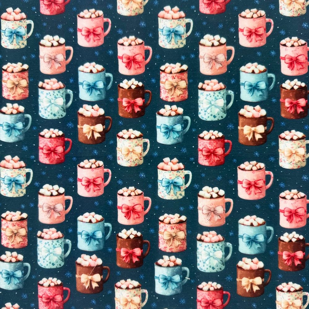 3 Metre pre cut length - 80/20 Polycotton &ndash; [DESIGN 143 Cozy Cocoa] &ndash; 112cm Wide