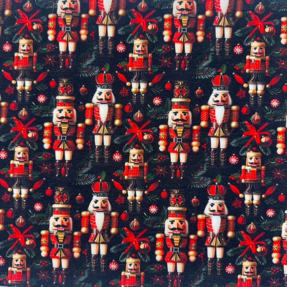 3 Metre pre cut length - 80/20 Polycotton &ndash; [DESIGN 145 Nutcracker Toy Soldier] &ndash; 112cm Wide