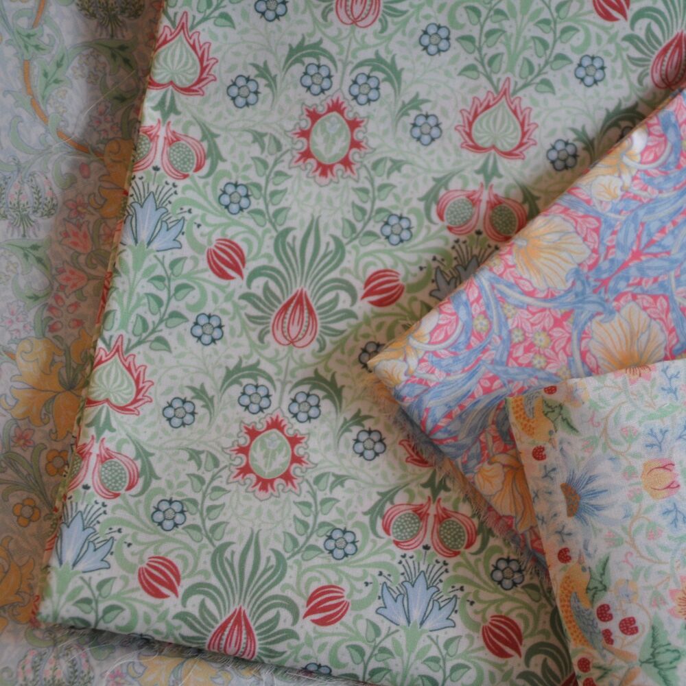 4 x 1 metre bundle, William Morris Pastel, 44 inch wide