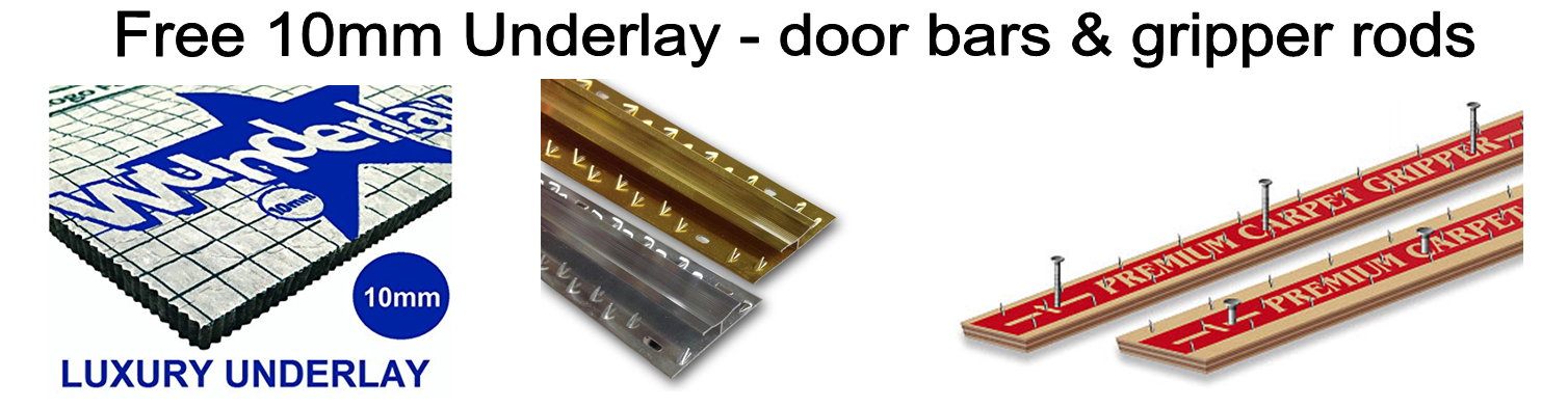 Free Gripper Rods, Door Trims and Underlay.
