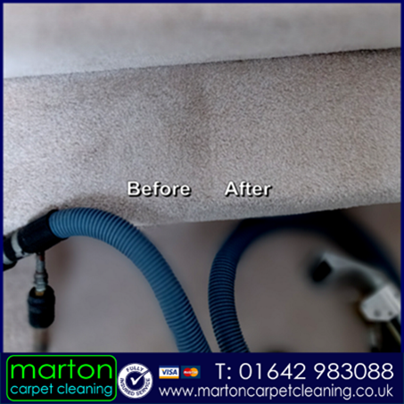 Stair carpet looked OK but the cleaning showed the real dirt. Stokesley, Middlesbrough, TS9