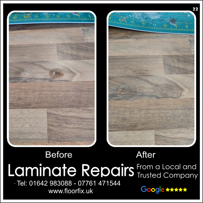 Laminate worktop burn repair in Middlesbrough