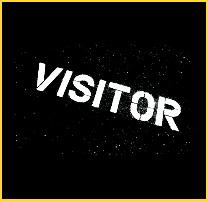 Visitor painted floor sign