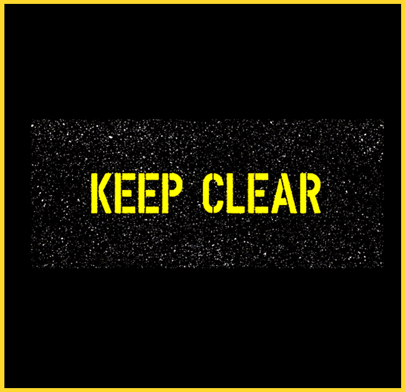 Keep Cleaner stencilled floor sign