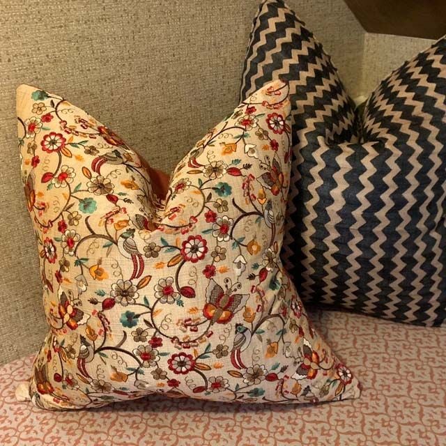 Embroidered Silk Cushion Cover