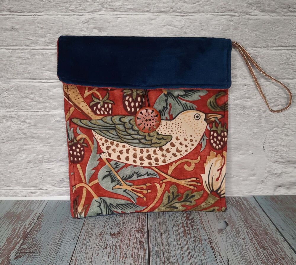 William Morris Strawberry Thief Crimson Passport Pouch