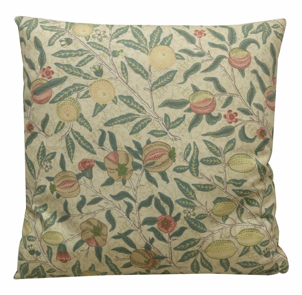 William Morris Fruit Cushion Cover - Ivory/Teal