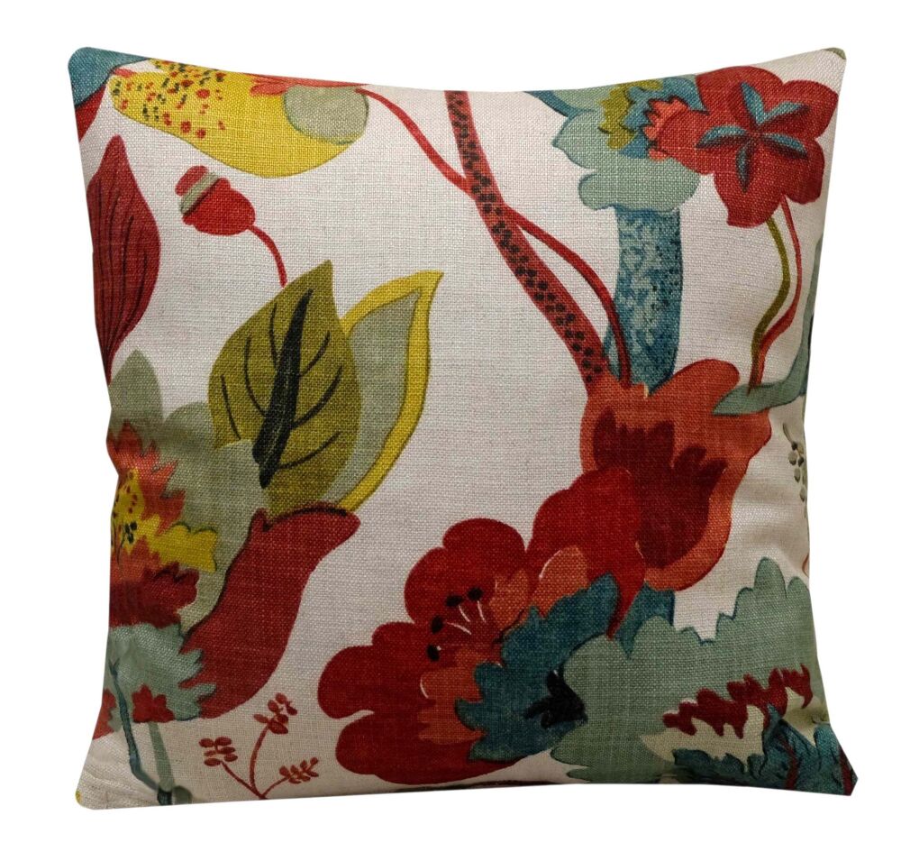 GP and J Baker California Cushion Cover Teal/Pimento