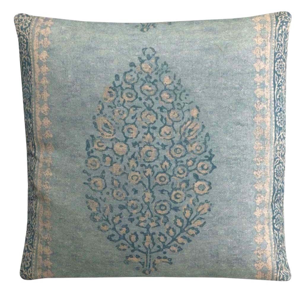 Thibaut Chappana Blue Leaf Cushion Cover