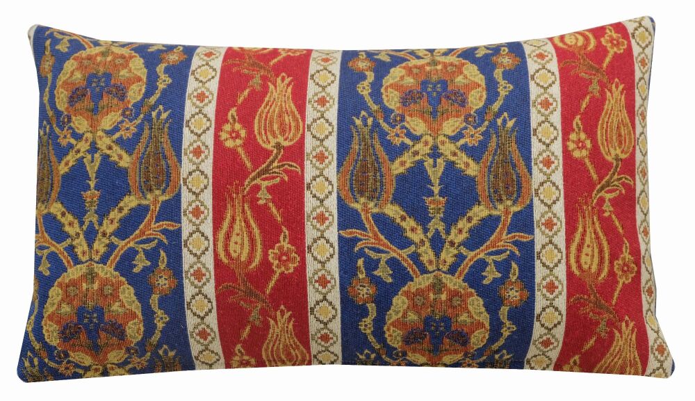 Oriental Rug Style Cushion Cover, Navy and Red