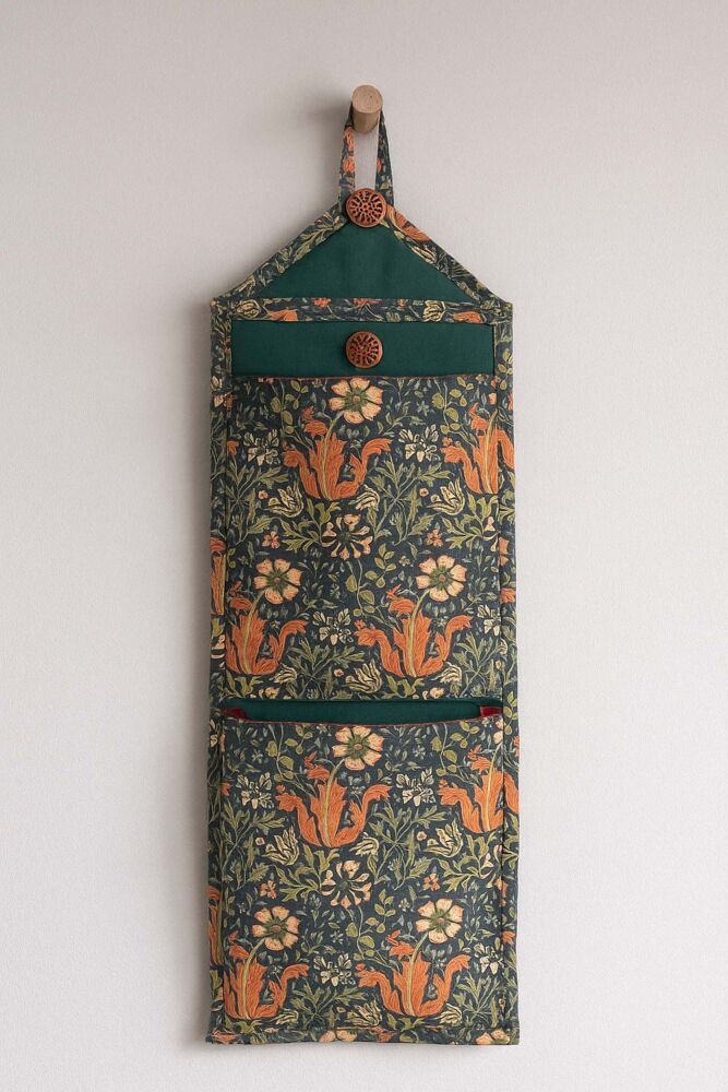 William Morris Compton Wall Organiser, Floral Hanging Two Pocket Storage