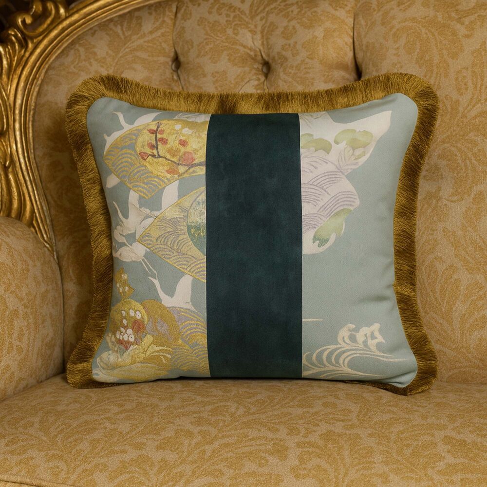 Japanese Silk Fringed Cushion Cover (45x45cm)