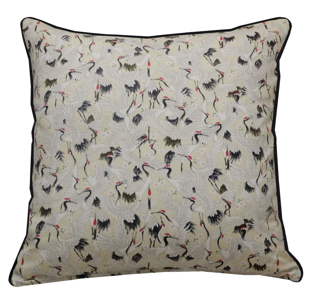 Crane Cushion Cover Oriental Decor Pillow Cover (45x45cm)