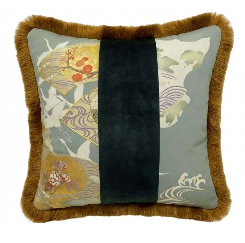 Japanese Silk Fringed Cushion Cover (45x45cm)