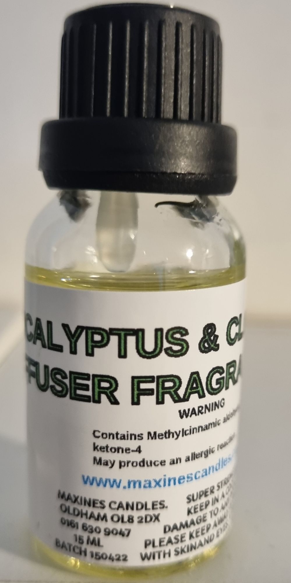 EUCALYPTUS & CLOVE  DIFFUSER FRAGRANCE OIL 15ml
