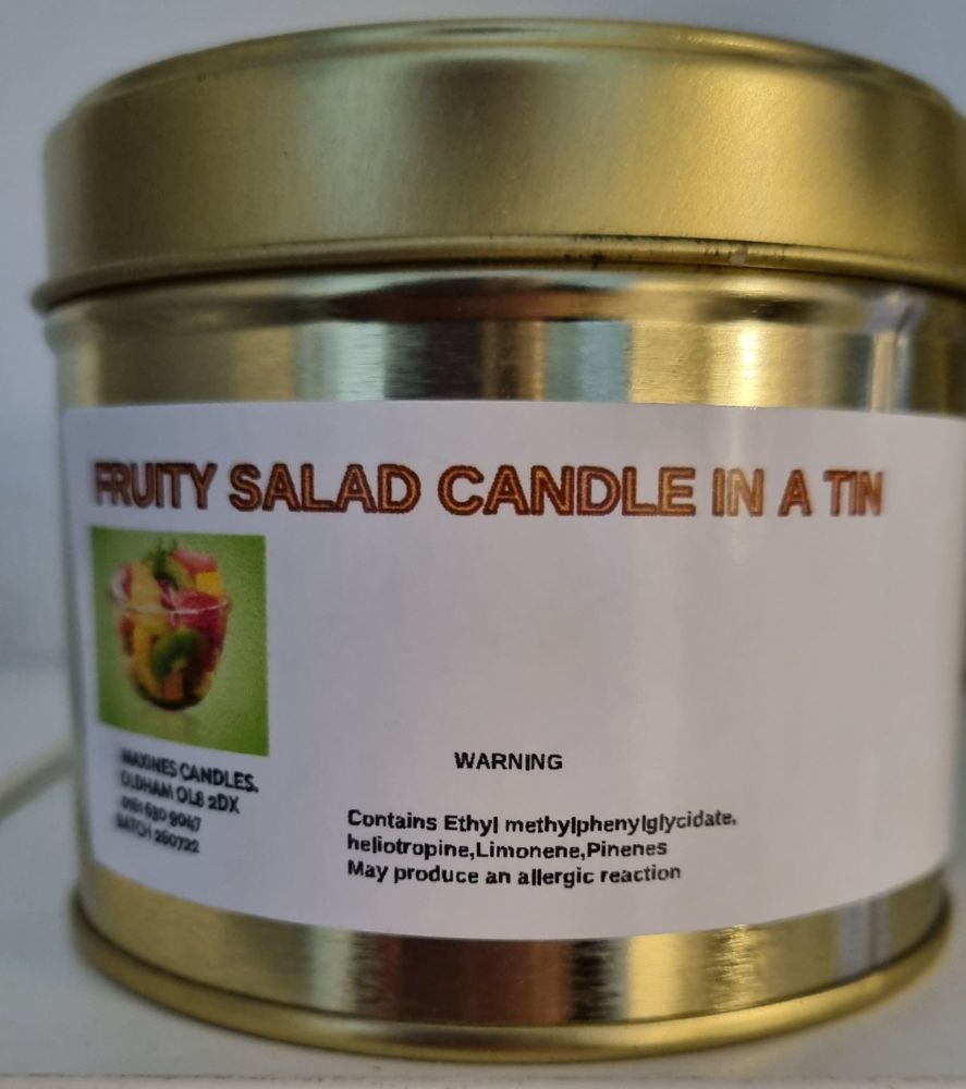 FRUITY SALAD CANDLE IN A TIN