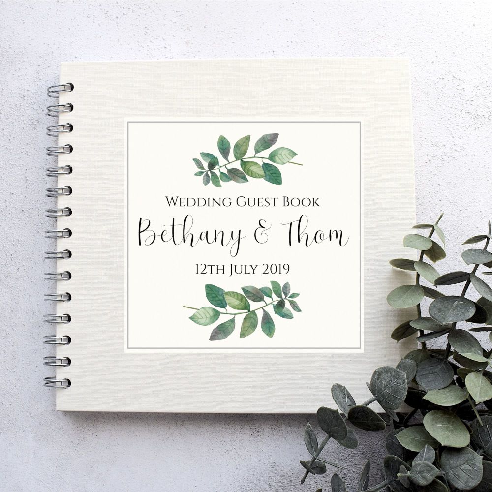 Botanical Leaf Wedding Guest Book
