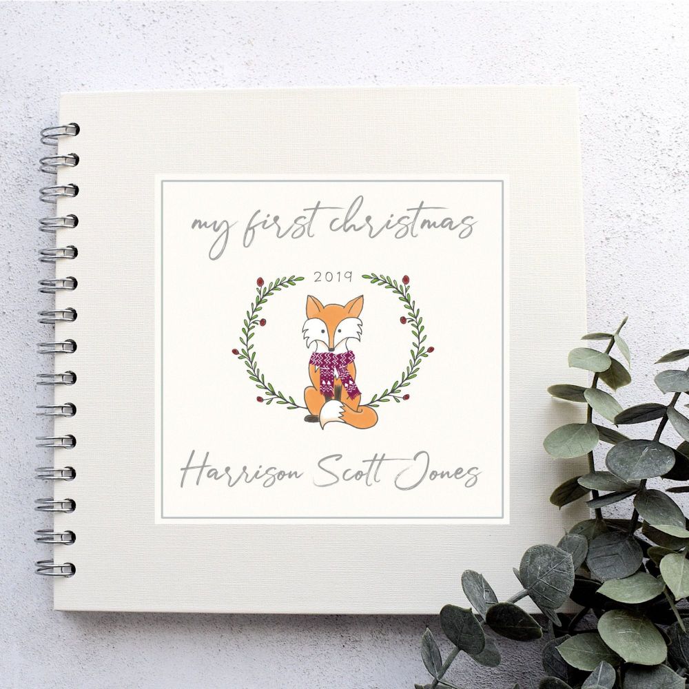 Woodland Fox Baby's First Christmas Scrapbook Album