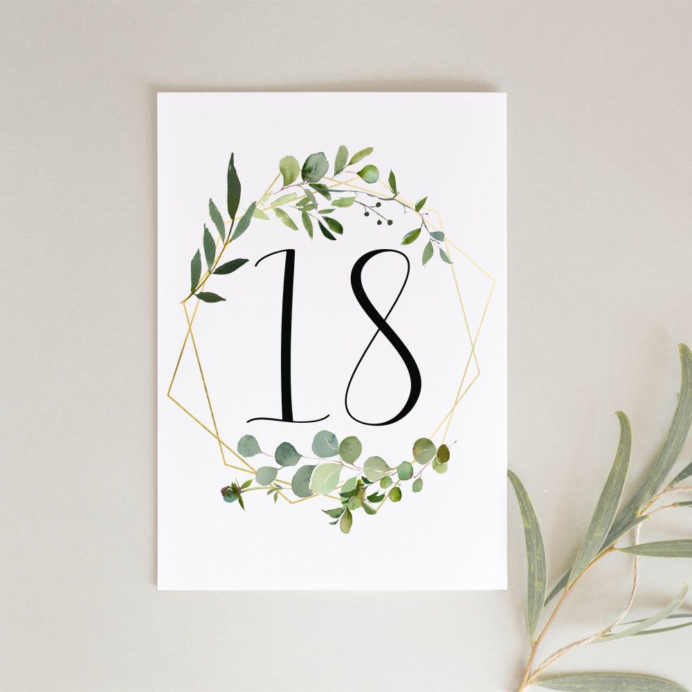 Geometric Botanical Table Numbers