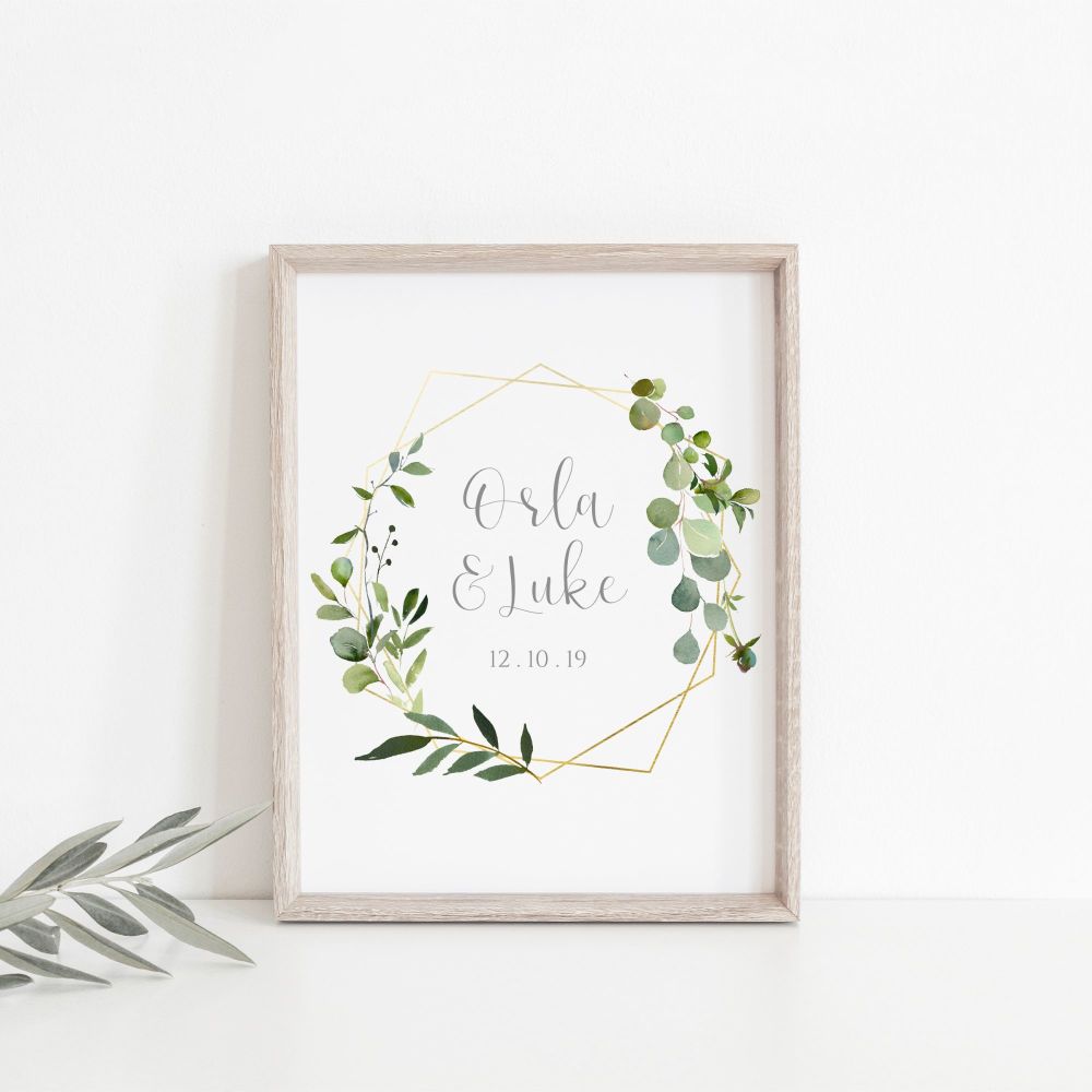Botanical Personalised Wedding Print