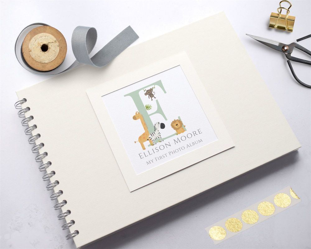 Safari Initial Baby Photo Album